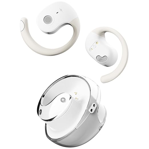 Fire-Boltt Newly Launched Aero Glide Open Ear Wireless TWS Earbuds, Custom EQ, Bluetooth 5.4 Earphones, 50H Playtime, Fast Charging Case, 50ms Low-Latency Gaming & Touch Controls Pearl White