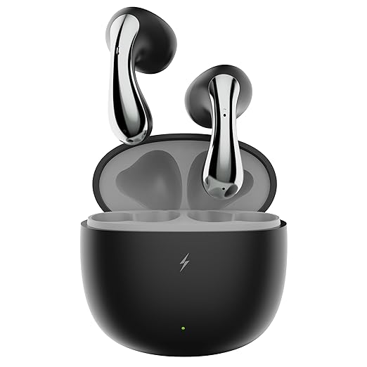 Fire-Boltt Newly Launched Aero Lite TWS Earbuds Custom EQ Wireless Bluetooth 5.4 Music & App Support 50H Playtime Fast Charging Case 50ms Low Latency for Gaming Touch Controls Midnight Black