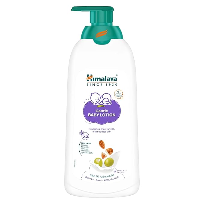 Himalaya Gentle Baby Lotion 700ml | with Almond oil, Olive oil, Country Mallow | No.1 Doctor-Prescribed Brand |pH 5.5 formulation | Nourishes and moisturizes your baby's skin | Safe for Newborns