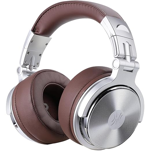 OneOdio Over Ear Headphones Studio Wired Bass Headsets with 50mm Driver, Foldable Lightweight Headphones with Shareport and Mic for DJ Monitoring Mixing Guitar PC TV with Microphone (Pro-30).