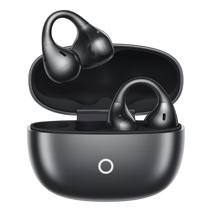 realme Buds Clip Open Ear Wireless Earbuds with 11mm Dual Magnet Drivers, 3D Spatial Audio, 36H Playtime, AI ENC, IP55 Rating, and 45ms Low Latency (Titanium Black)