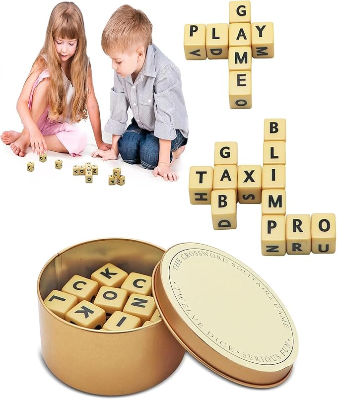 Sequence Scrabble Board Game, Crossword Solitaire Game, Portable Crossword for Travel Camping