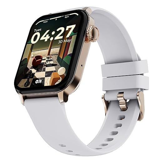 GOBOULT Newly Launched Drift2 Smart Watch 1.83'' HD Display,15 Days Battery Life, 150+Watchfaces, 500 Nits Brightness, AI Voice Assistant, SpO2 Monitoring (Carbon Black) (Storm Grey)