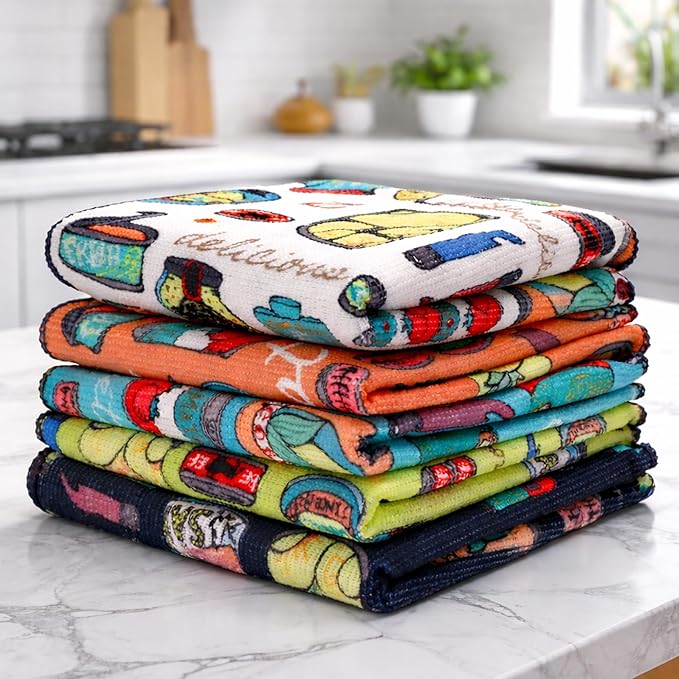 Cutting EDGE 220 GSM - Set of 5 - Microfiber Car & Bike Cleaning Cloth, Soft Absorbent Lint Free Towels, Scratch Free Reusable Cloth for Car Cleaning, Glass, Dashboard & Interior (30 x 30 cm, Multicolor)