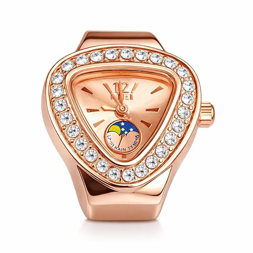 Spiffy Rose Gold Ring Watch for Man Ring Watch for Woman, Fashion Watch Ring