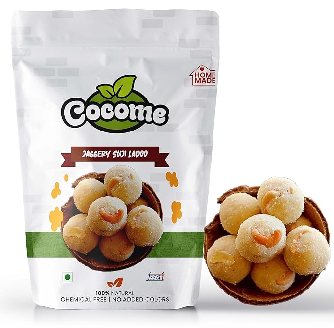 COCOME - Ravva Laddu (Rava Ladoo) Traditional Indian Sweet | Fresh Homemade Style | Perfect for Festivals & Gifting - (250 grams)