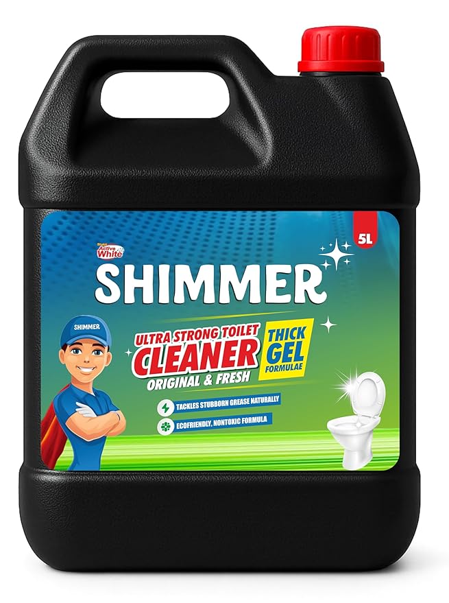 Shimmer Toilet Cleaner Liquid - 5L Mega Jar | Thick Bathroom Cleaning Liquid | Removes Tough Stains & Limescale