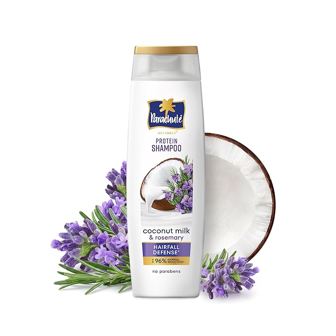 Parachute Advansed Protein Shampoo with Coconut Milk & Rosemary | Up to 96% Hair Fall Reduction & up to 23X Hair Fall Control | Protein Lock Technology | Paraben free | For Men & Women | 340ml