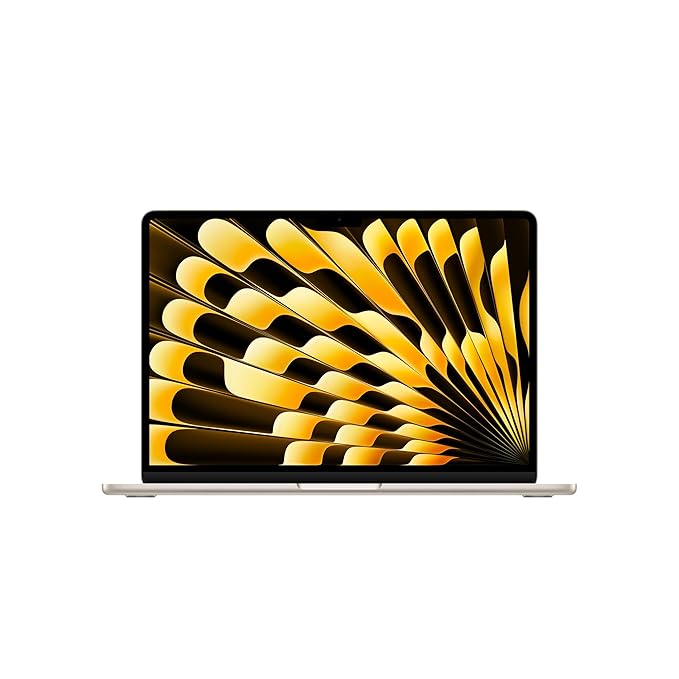 Apple 2026 MacBook Air 133 laptop with M5 chip: AI and Apple Intelligence, 34.46 cm (13.63) Liquid Retina Display, 16GB Unified Memory, 512GB SSD Storage, 12MP Center Stage Camera, Touch ID; Starlight