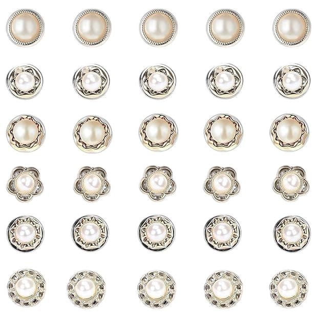 Saree Pins for Women Latest Pearl Mini Safety Set, 30 Piece No Sew Saree Pin Collection for Modesty Fixes, Secure Pleats, Dress Necklines, Buttons and Saree Pins Styling