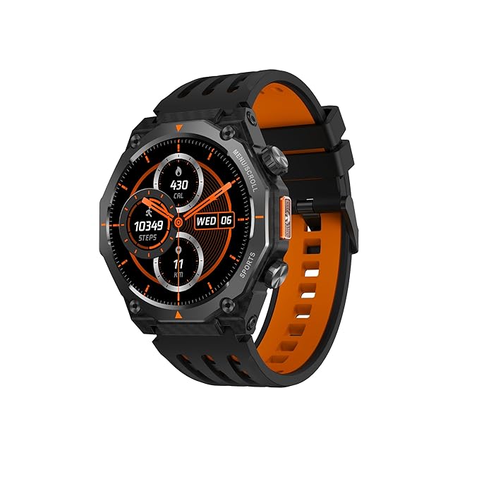 Fastrack Xtreme Adventure Smartwatch with 1.43 AMOLED Display, Dual Push Button, GPS, ABC, 1ATM, Inbuilt Torch, 100+ Multisports, Dual Tone Strap, BT Calling, HRM, SpO2 & Multiple Menu Styles - Black
