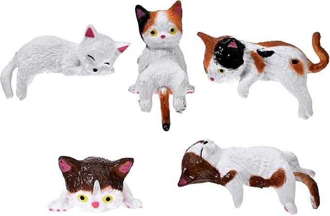 5Pcs Car Decor Accessories, Car Toys for Car Interior, Sleeping Cat Figurines for Rearview Mirror Home Office Any Occasion (5pcs(Multicolor) B)