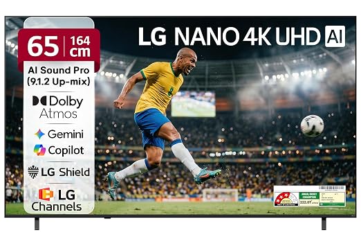LG 164 cms (65 inches) NU87 AI Series 4K Ultra HD (3840 x 2160) Smart webOS LED TV 65NU870BPLA