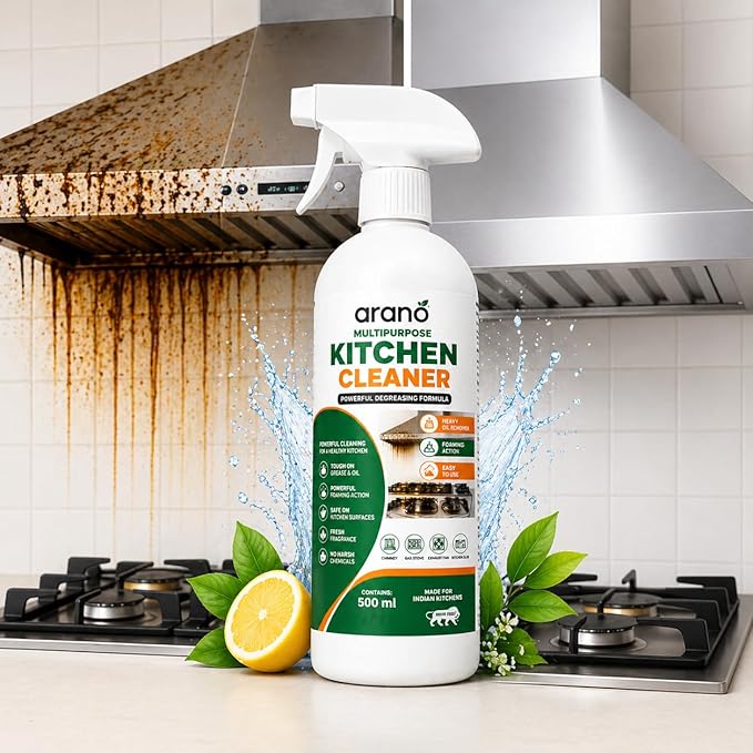 500ML Oil & Grease Stain Remover For Chimney BBQ | Deep Cleaning Kitchen Spray | Heavy-Duty Oil & Grease Remover | Stove, Chimney & Exhaust Fan (Spray)