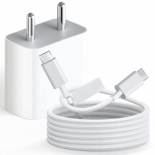 iPhone Charger Adapter 20W Type C for iPhone 17/17 Air/17 Pro/17 Pro Max, 16/16 Plus/16 Pro/16 Pro Max, 15/15 Plus/15Pro/15 Pro Max & Other Devices with 1 Meter USB C to Type C Data Cable