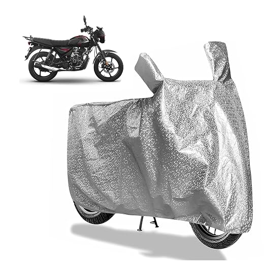 Sulfar Bike Cover for Bajaj CT 125X (Updated) (Adventure Commuter) | Waterproof, Dustproof & UV Protected | All Weather Two Wheeler Cover (Silver) New 2026 Variants