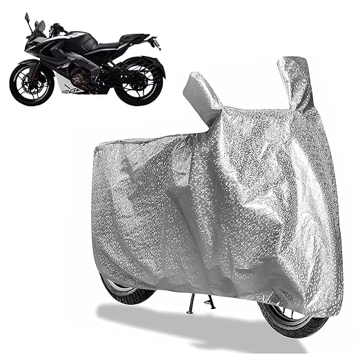 Sulfar Bike Cover for Bajaj Pulsar (RS200 (Current)) | Waterproof, Dustproof & UV Protected | All Weather Two Wheeler Cover (Silver) New 2026 Variants