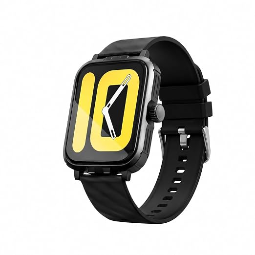 UBON Active Smart Watch with BT Calling, BP Monitoring, HD Display & 10 Days Battery Life, Silicon Strap - Black (SW-191)