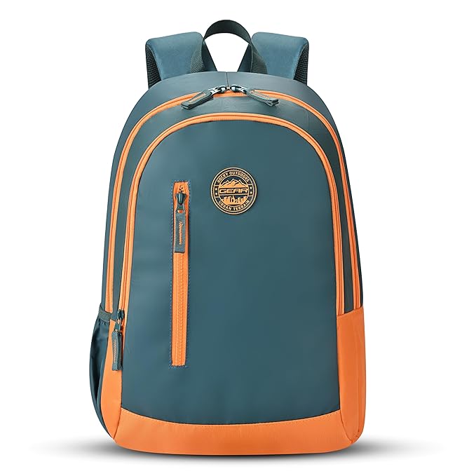 Gear Eco 4 18"/19L Medium Water Resistant Daypack | Casual Backpack | Travel Backpack for Men/Women (Teal - Orange)