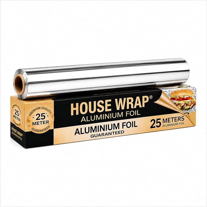 House Wrap Aluminium Foil Paper 25m, | Foil Paper for Food Wrap 11 Microns