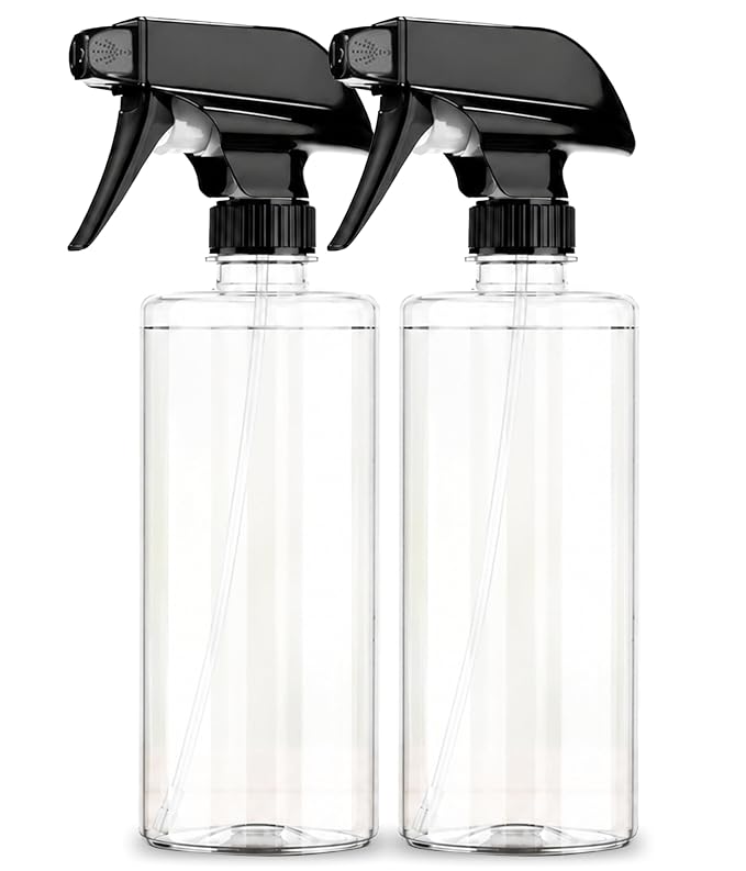 LUMONY® Pack of 2 - Spray Bottle 500 ML Transparent Clear Empty Water Spray Bottles,Water Liquid Sprayer Set for Face, Hair, Garden, Sanitizer, Perfume and More (Pack Of 2)
