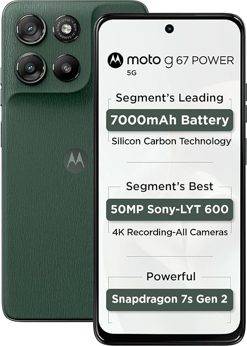 Motorola g67 Power 5G (Pantone Cilantro, 256 GB) (12 GB RAM)