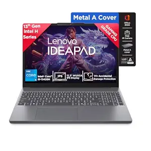 Lenovo IdeaPad Slim 3 13th Gen, Intel Core i5-13420H, 16GB RAM, 512GB SSD, WUXGA, 15.3 inch (38.8cm), Windows 11, Office 2024, Luna Grey, 1.6Kg, 83K101JEIN, Top Metal Cover, Backlit KB, IPS, Laptop