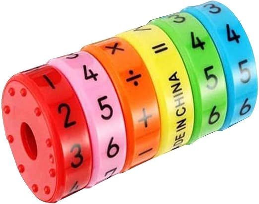 Magnetic Arithmetic Learning Toy for Kids Ages 7-10, Colorful Rotating Maths Puzzle Game for Addition, Subtraction, Multiplication and Division Practice at Home or School
