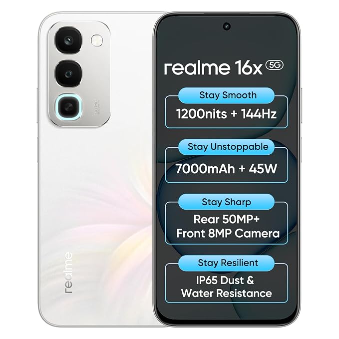 realme 16x 5G Smartphone 4+128GB White