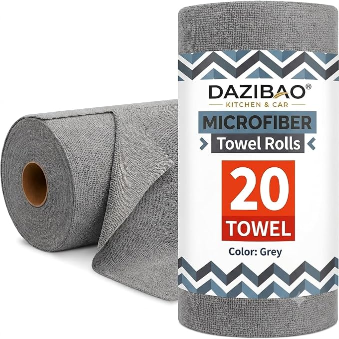 DAZIBAO® Reusable Kitchen Cleaning Wipes | Cleaning Cloth Roll | Multiple Times Washable | Highly Absorbent, Lint-Free | for Kitchen, Oil, Dish, Glass & Car Cleaning (Microfiber, Pack of 1)