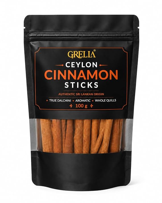 100 g True Ceylon Cinnamon Sticks | Authentic Sri Lankan Quills, Cinnamomum verum | Soft Bark, Delicate Aroma, Low Coumarin | Whole Dalchini for Tea, Coffee, Masala Chai, Baking, Desserts, Curries, Biryani and Spice Blends
