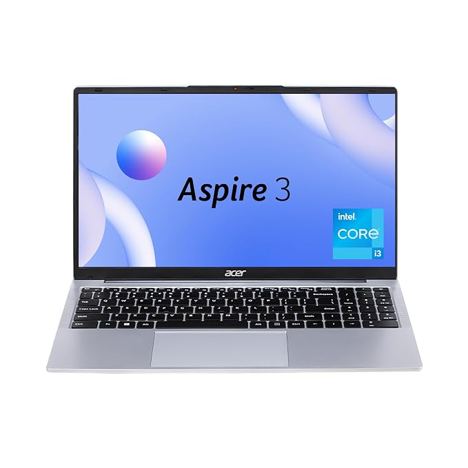 Acer Aspire 3,Intel Core i3-1315U, 16GB DDR4 RAM/512GB SSD, 39.62 cm /15.6" FHD IPS Display, Win 11Home, Silver, 1.7 Kg, A325-53, BL Keyboard, Thin & Light Laptop