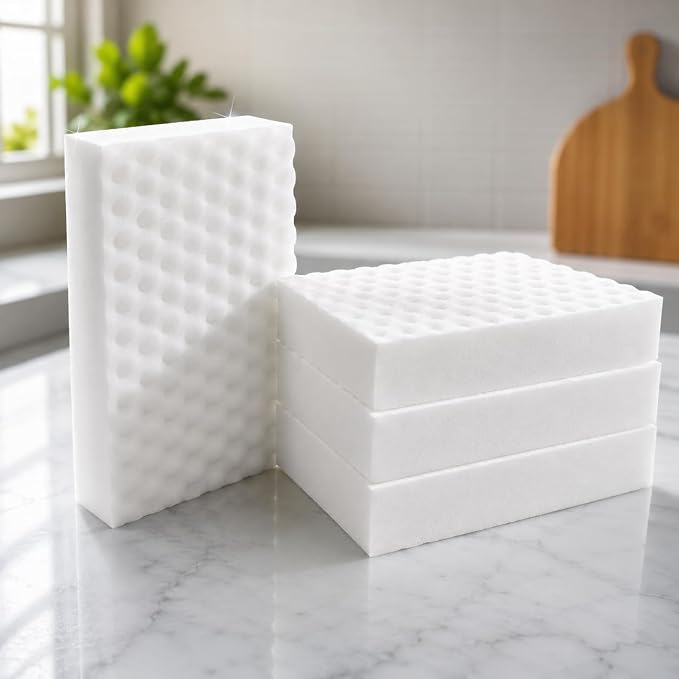 Magic Eraser Sponge for Wall - Premium Magic Sponge, Super Scrub Sponge for Effortless Wall Cleaning, Durable Multi-Purpose Erasers for Home, Office, and More (4)