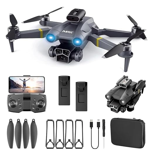 Drones with Camera for Adults 4K, Brushless Motor Drone for Kids Beginners, FPV Foldable RC Drone with 2 Batteries, 45 Mins Long Flight Time, Beyond-Range Loss Alert for Kids and Adults. A2