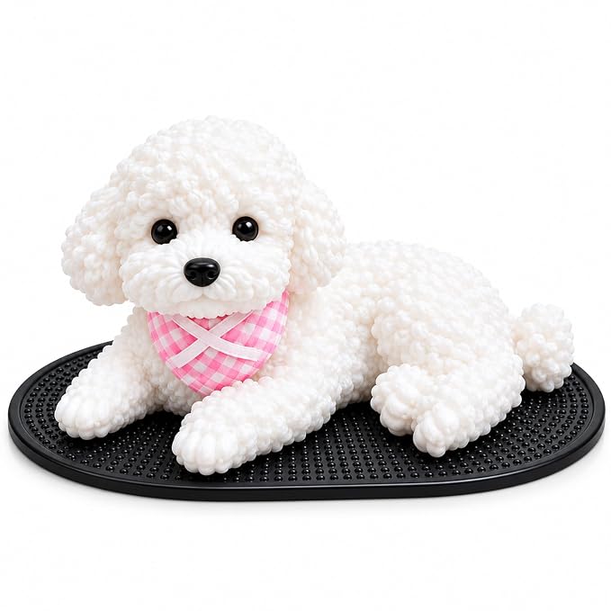 Cute Puppy Dog Dashboard Decor with Anti-Slip Mat