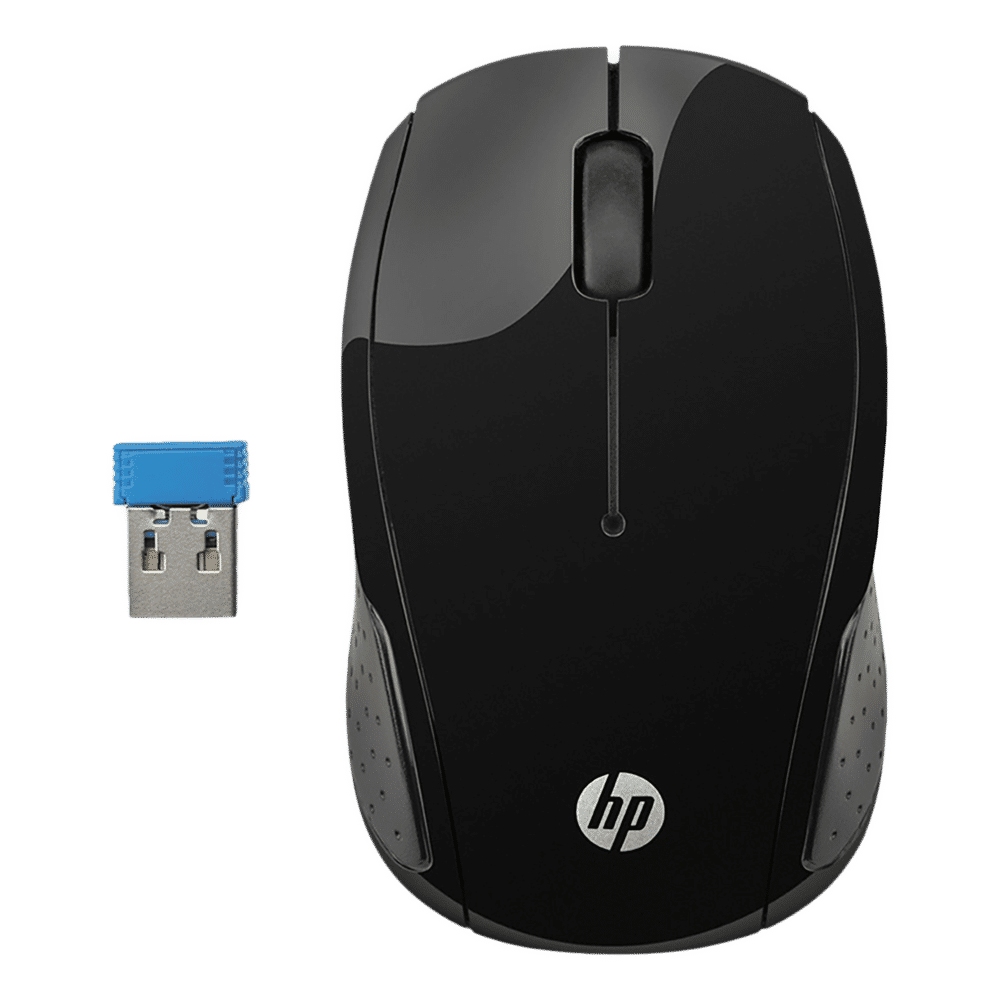 HP 200 Wireless Optical Mouse (1000 DPI, Ergonomic Design, Black)