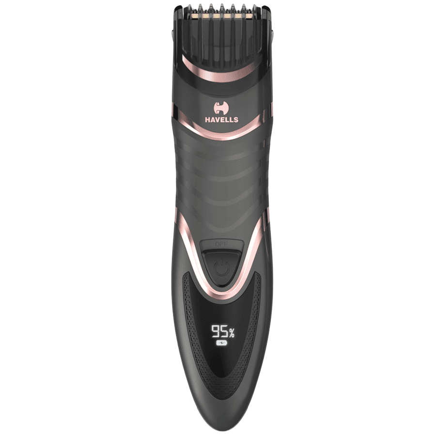 Havells Titanium Coated Blades Cordless Trimmer (20 Length Settings, BT9010, Black)