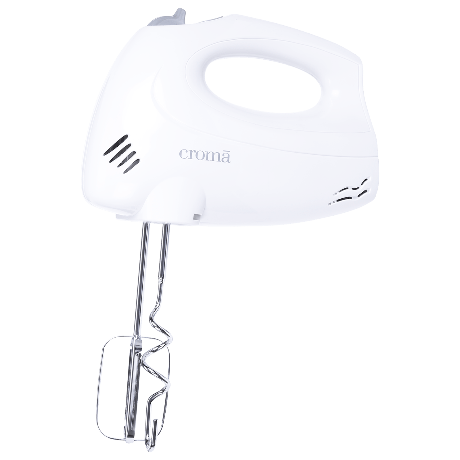 Croma 250 Watt 6 Speed Hand Mixer with 4 Attachments (Non-Slip Grip, White)