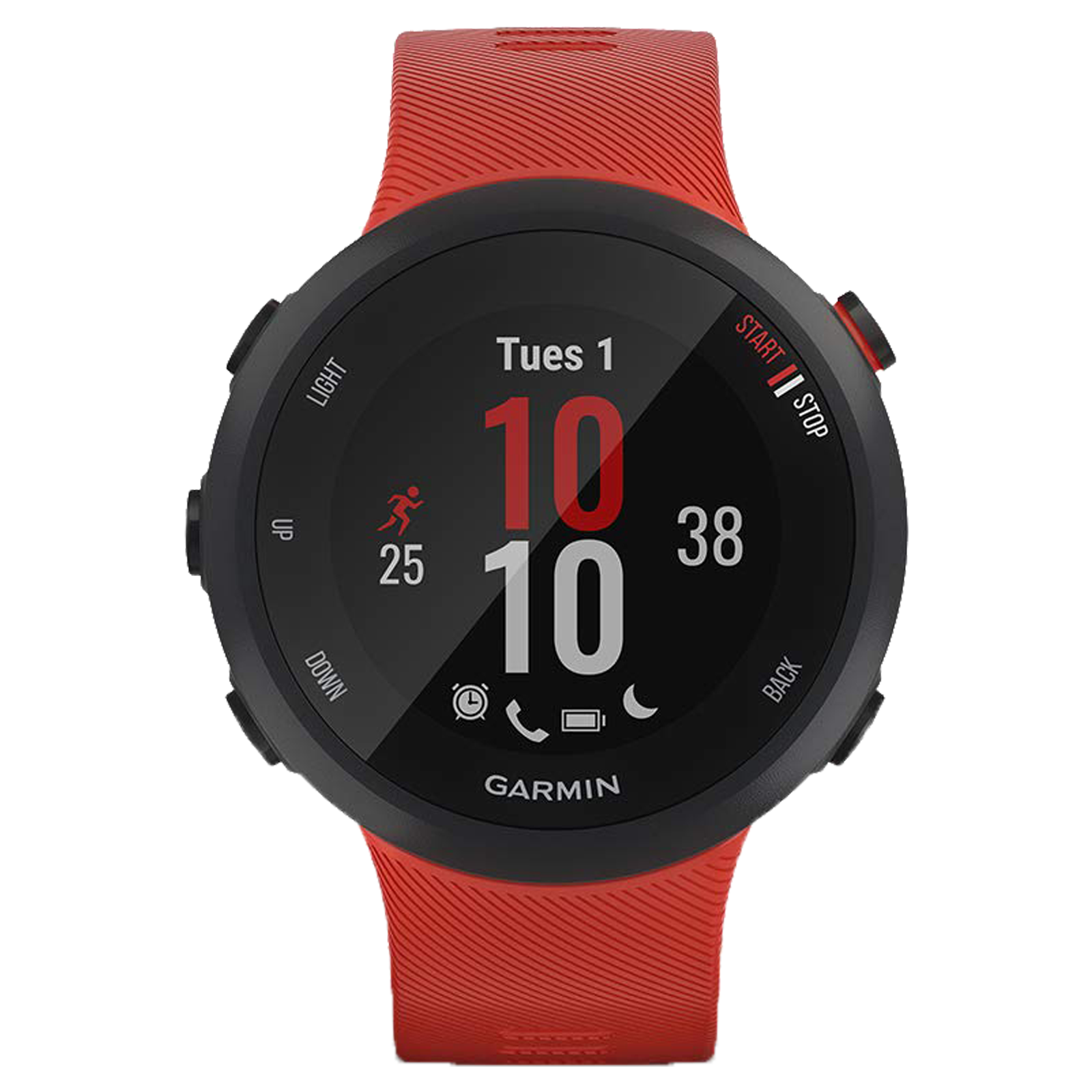 Garmin Forerunner 45 Smart Watch (GPS, 26.3mm) (Heart Rate Monitor, 010-02156-66, Black/Lava Red, Silicone Strap)