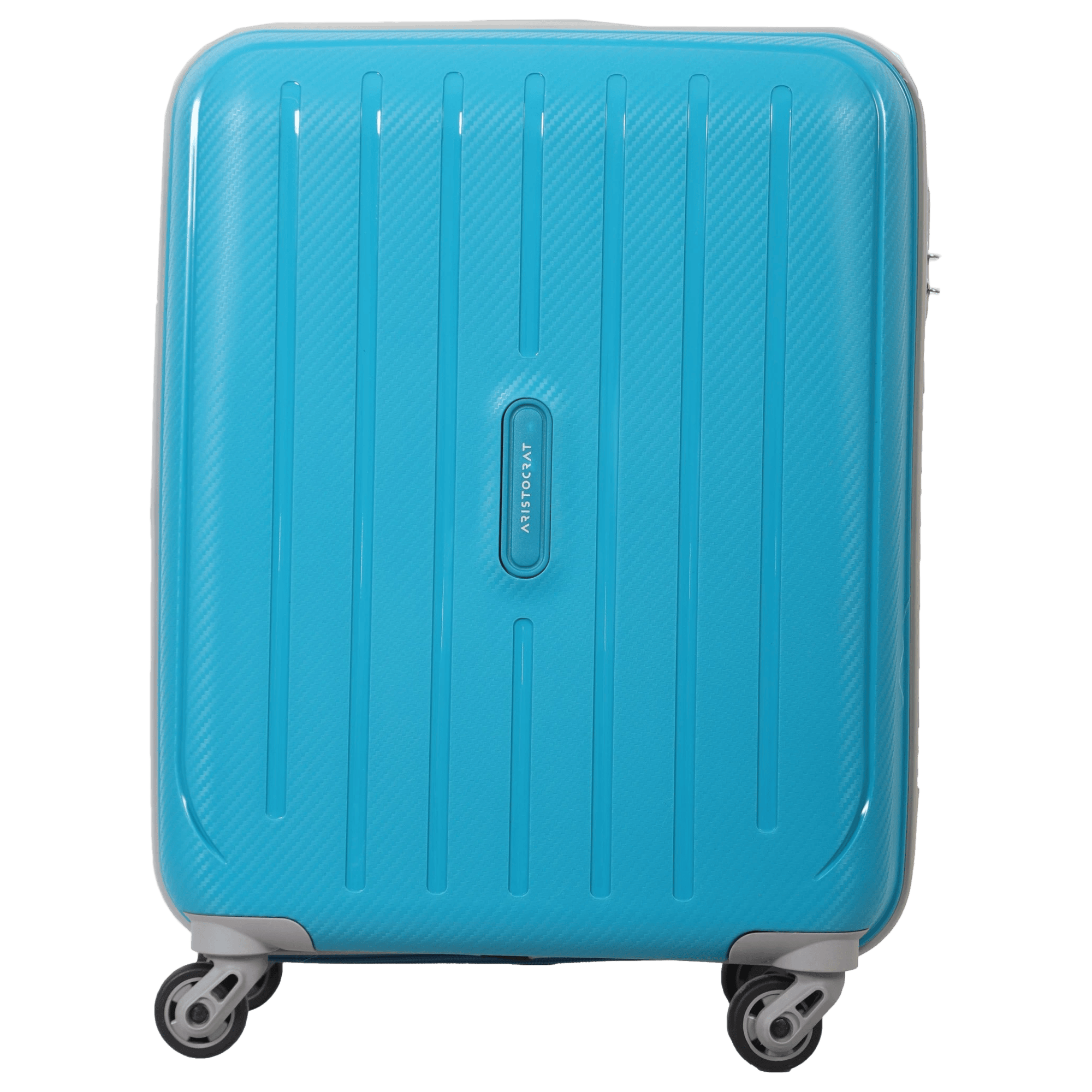 Aristocrat Nitron 55 Litres Polycarbonate Trolley Bag (Number Lock Mechanism, NITRON55TBL, Blue)