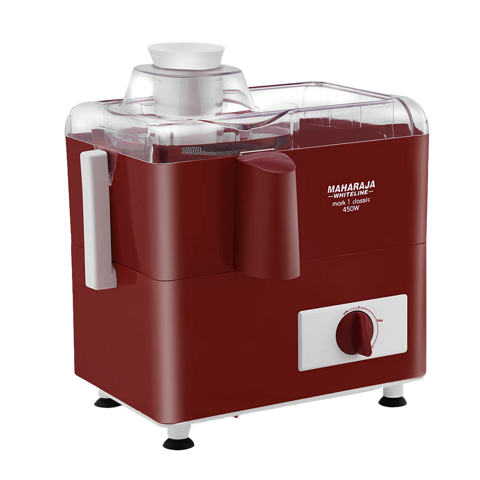 Maharaja Whiteline Mark 1 Classic 450 Watts Juicer (Maximum Juice Efficiency, JE-106, Cherry Red)