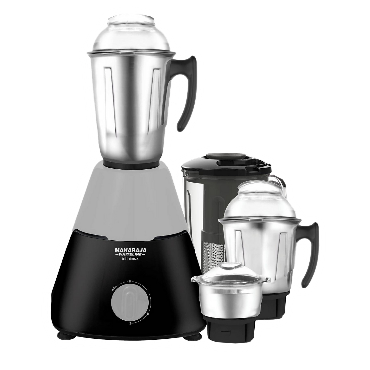 Maharaja Whiteline Infinimax Elite 750 Watts 4 Jars Mixer Grinder (5 in 1 Blades, MX-225, Black)