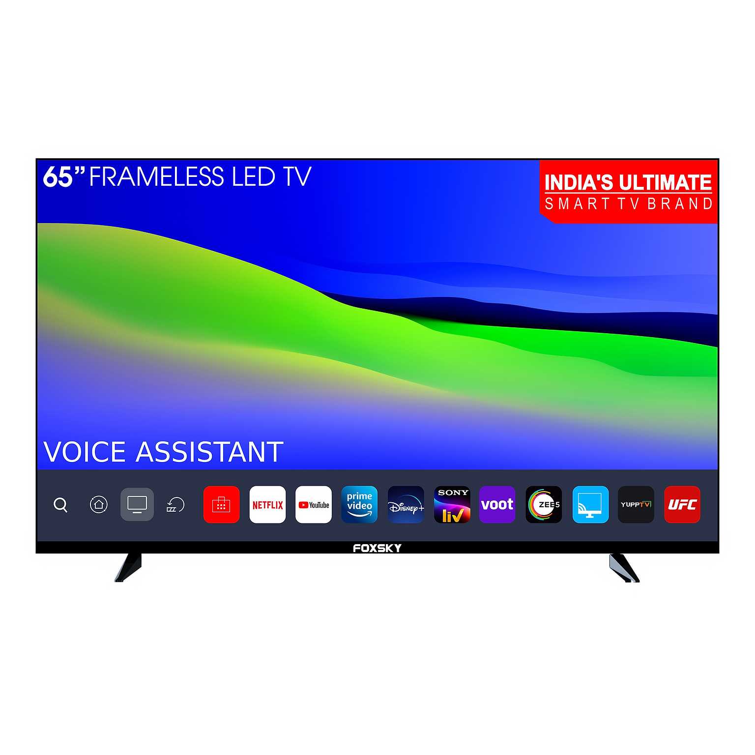 Foxsky 165 cm (65 Inches) 4K Ultra HD LED Android Smart TV (With Voice Assistant, 65FS-VS, Black)