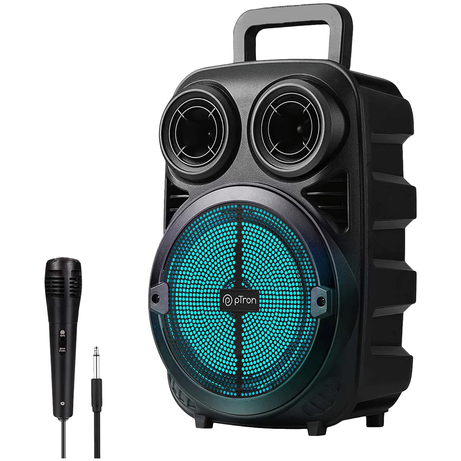 pTron Fusion Stage 20W Bluetooth Party Speaker with Mic (Integrated Controls, Mono Channel, Black)