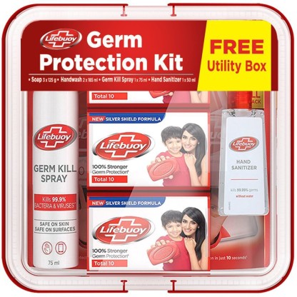 LIFEBUOY Germ Protection Kit - Contains Soap, Handwash, Hand Sanitizer & Germ Kill Spray  (1 Items in the set)