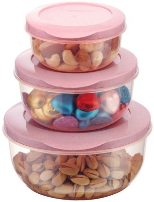 MASTER COOK Malta  - 1000 ml, 290 ml, 580 ml Plastic Grocery Container  (Pack of 3, Pink)