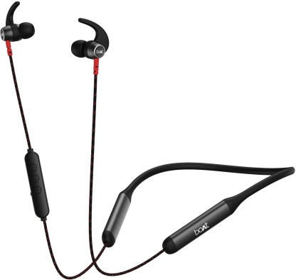 boAt Rockerz 333 Pro with 60 Hours Battery Bluetooth Headset  (Cherry Black, In the Ear)