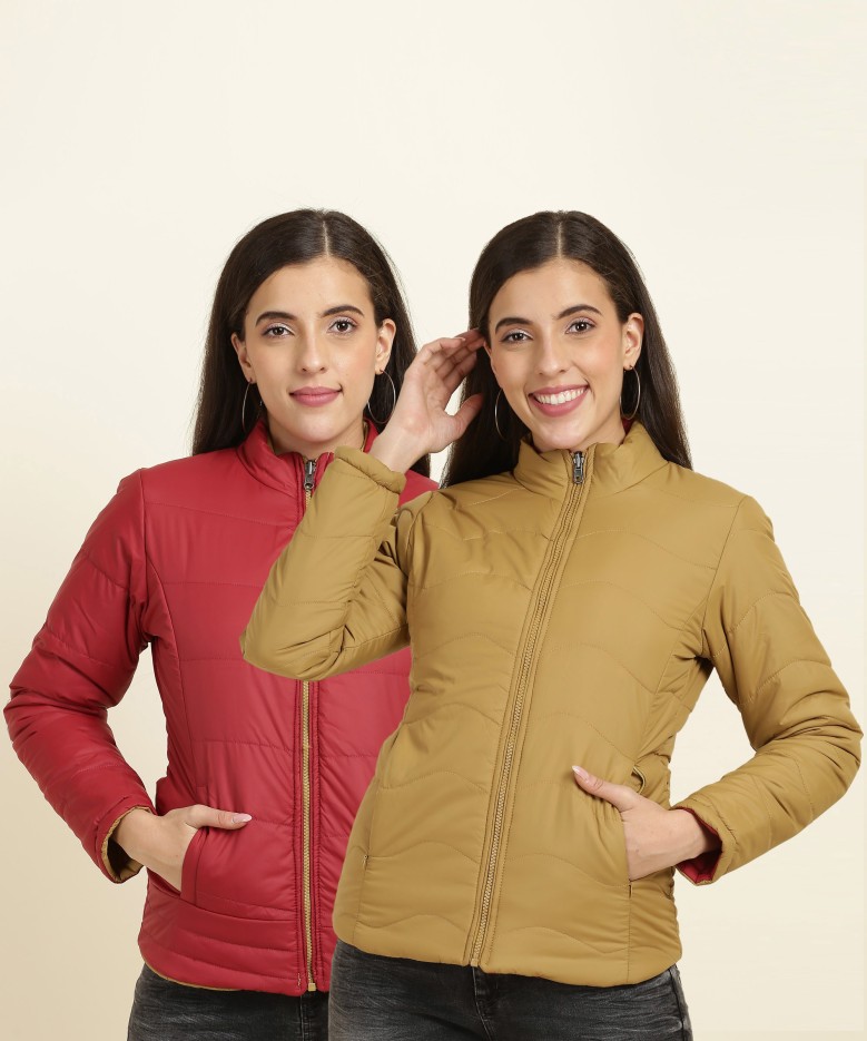 Full Sleeve Solid Women Bomber Jacket