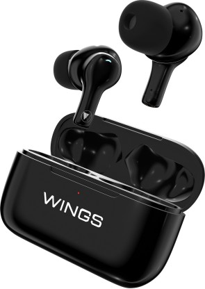 Wings Bass Drops100 with Active Noise Cancellation,Transparency Mode,25 hours Playtime Bluetooth Headset  (Black, True Wireless)