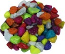 Strollin Multi-color Stone for Home, Garden and Aquarium Decor pebbles Regular Asymmetrical Marble Pebbles  (Multicolor 1 kg)